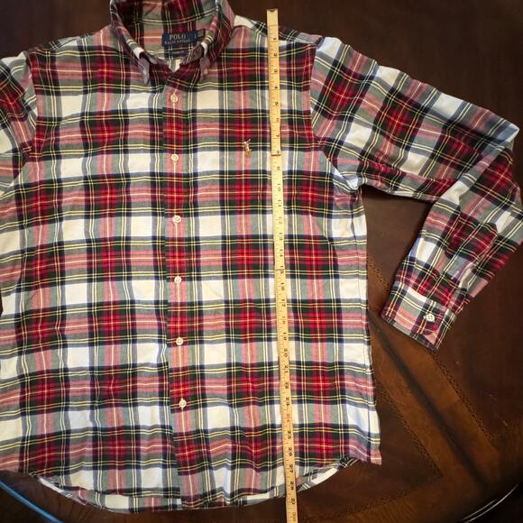 Ralph Lauren Polo 90s Pony logo Flannel plaid button down shirt 3XL B Collared - Picture 6 of 7